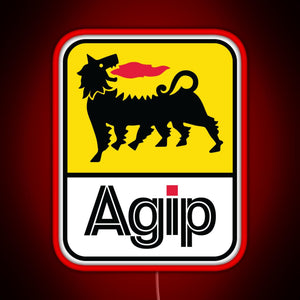 AGIP Lubricants Logo 1968 1998 RGB neon sign red