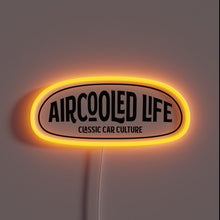 Load image into Gallery viewer, Retro-inspired Aircooled Life logo in vibrant RGB neon lights
