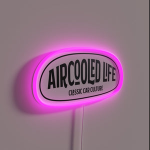 Vibrant Neon Sign: Retro Air-Cooled Car Culture Lifestyle Iconic Design