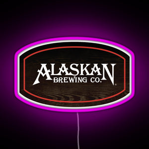 Alaskan Brewing Logo RGB neon sign  pink