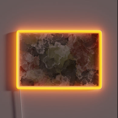 Vibrant Neon Sign with Earthy Muted Tones in RGB Display.