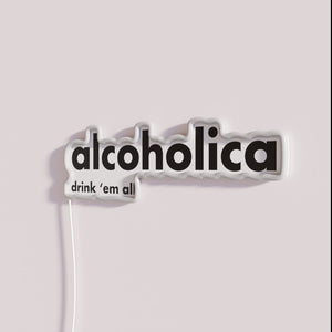RGB Neon Bar Decorations with Alcoholica Word Wall Sign Light