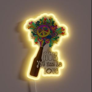 Love is in the lights with this romantic neon sign.