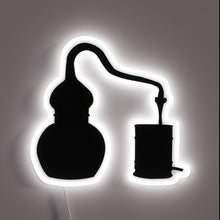 Load image into Gallery viewer, Handcrafted moonshine still illuminated in vibrant RGB neon lighting accents.