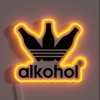 Neon Bar Sign with Vibrant RGB Alcohol Theme Lighting Effects