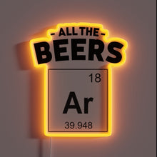 Load image into Gallery viewer, RGB Neon Sign: &#39;All The Beers&#39; Custom Bar Decor Accent
