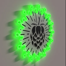 Load image into Gallery viewer, Neon beer bar decor with bold, high-end hop design.