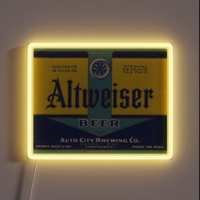 Neon beer bar sign with colorful RGB LED lights glowing