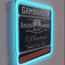 Load image into Gallery viewer, Vintage Italian Liquor Sign with RGB Neon Glow Effect
