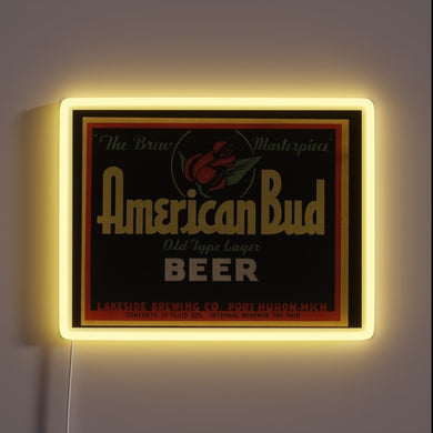 Vibrant Neon Sign Illuminates American Iconic Budweiser Branding Statement Style