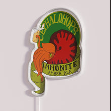 Load image into Gallery viewer, RGB LED illuminated Ammonite Amber Ale neon bar sign decor