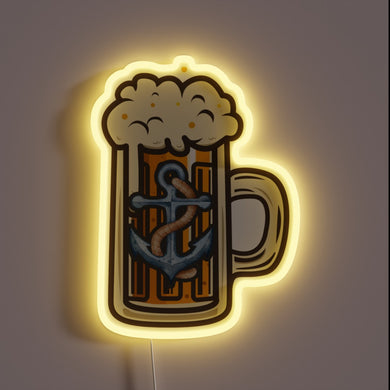 Vintage-inspired neon beer sign featuring Anchor Steam's iconic branding prominently.