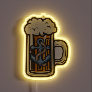 Vintage-inspired neon beer sign featuring Anchor Steam's iconic branding prominently.