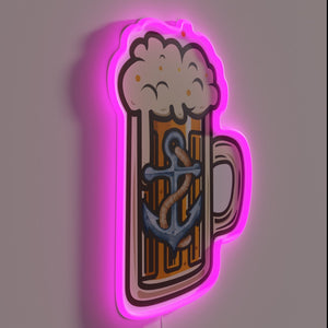 Eye-catching RGB neon bar decoration featuring Anchor Steam Beer logo