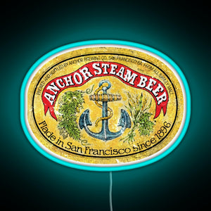 Anchor Steam Beer RGB neon sign lightblue 