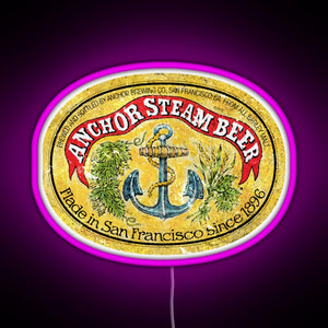 Anchor Steam Beer RGB neon sign  pink