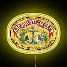 Load image into Gallery viewer, Anchor Steam Beer RGB neon sign yellow