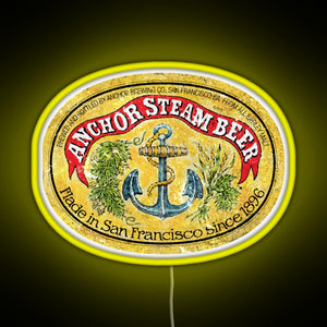 Anchor Steam Beer RGB neon sign yellow