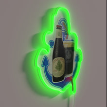 Load image into Gallery viewer, Vibrant RGB neon decor lighting featuring an anchor steam bottle.
