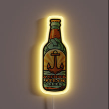 Load image into Gallery viewer, Vintage-inspired Anchor Steam beer bottle logo in vibrant RGB neon lights