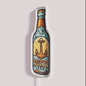 Vintage Anchor Steam Brewery Inspired RGB Color Changing Neon Bar Sign