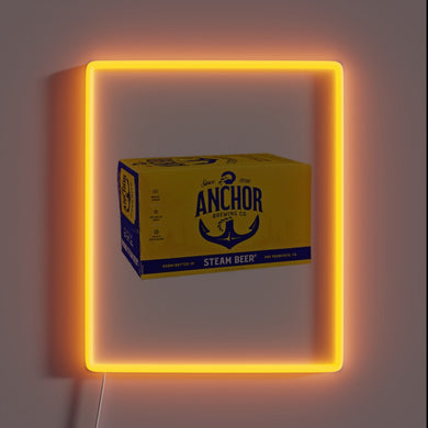 Neon lit anchor steam logo with vibrant RGB color accents