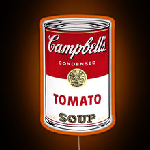 Load image into Gallery viewer, Andy Warhol Campbell s Tomato Soup RGB neon sign orange