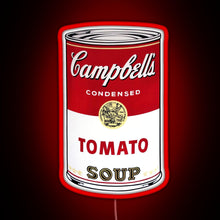 Load image into Gallery viewer, Andy Warhol Campbell s Tomato Soup RGB neon sign red