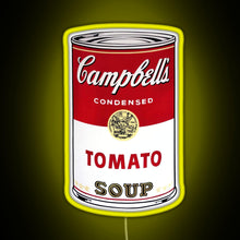 Load image into Gallery viewer, Andy Warhol Campbell s Tomato Soup RGB neon sign yellow