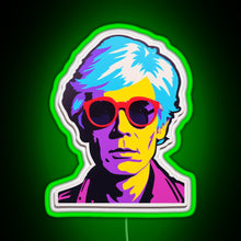 Load image into Gallery viewer, Andy Warhol Persona RGB neon sign green