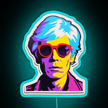 Load image into Gallery viewer, Andy Warhol Persona RGB neon sign lightblue 