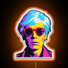 Load image into Gallery viewer, Andy Warhol Persona RGB neon sign orange