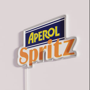 Elegant retro inspired Aperol Spritz cocktail bar neon advertising decoration