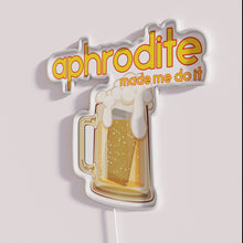 Load image into Gallery viewer, Sexy neon wall decor with Aphrodite-inspired phrase in colorful lights.