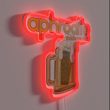 Load image into Gallery viewer, Romantic humor warning sign with vibrant RGB neon lighting glow.