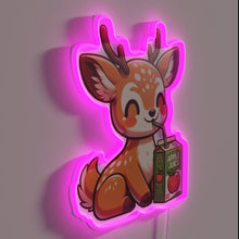 Load image into Gallery viewer, Vibrant RGB Neon Sign featuring an Apple with Juicy Deer Design