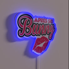 Load image into Gallery viewer, Vibrant after-ski party decor with glowing bunny silhouette lighting.