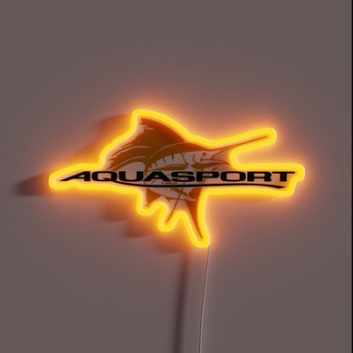 Vibrant Neon Sign with RGB Aquasport Boat Fishing Yacht Logo