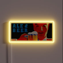 Load image into Gallery viewer, Vintage Art Deco Ale Sign, 1930s Style Neon RGB Lighting