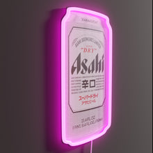 Load image into Gallery viewer, Asahi Super Dry RGB neon sign, side view lit showing the depth of the acrylic sign