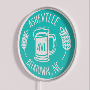 Vintage Asheville Beertown North Carolina Retro Bar Sign Decor Neon