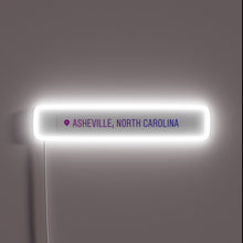 Load image into Gallery viewer, Vibrant Neon Sign Illuminating &#39;Asheville&#39; in Rich RGB Color