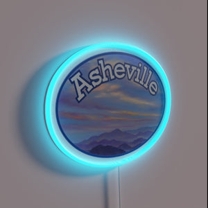 Asheville Artisanal City Vibe in Vibrant Rainbow Neon Sign