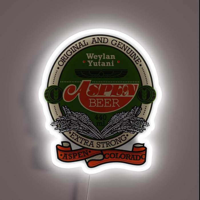 Glowing Neon Sign Inspired by Weyland-Yutani's Dystopian Futurism in Aspen