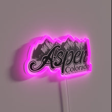 Load image into Gallery viewer, Colorful neon sign featuring whimsical mountain town beer and wine motto