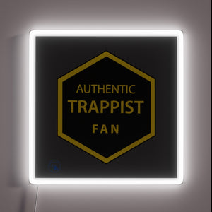 RGB Neon Sign Illuminates Ambiance with Authentic Trappist Fan Design
