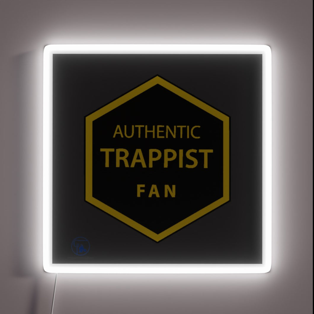 RGB Neon Sign Illuminates Ambiance with Authentic Trappist Fan Design
