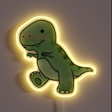 Adorable baby T-Rex neon sign – perfect for kids' rooms or dino lovers who like their prehistoric with a touch of cute! 🦖✨