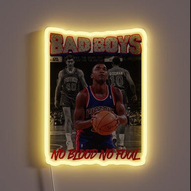 Authentic Bad Boy Pistons Neon Sign with Vibrant RGB Lighting