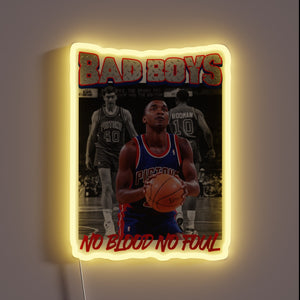 Authentic Bad Boy Pistons Neon Sign with Vibrant RGB Lighting
